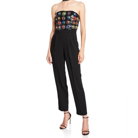 Alice + Olivia Pants - Alice + Olivia Black Jumpsuit Wide-Leg Design
